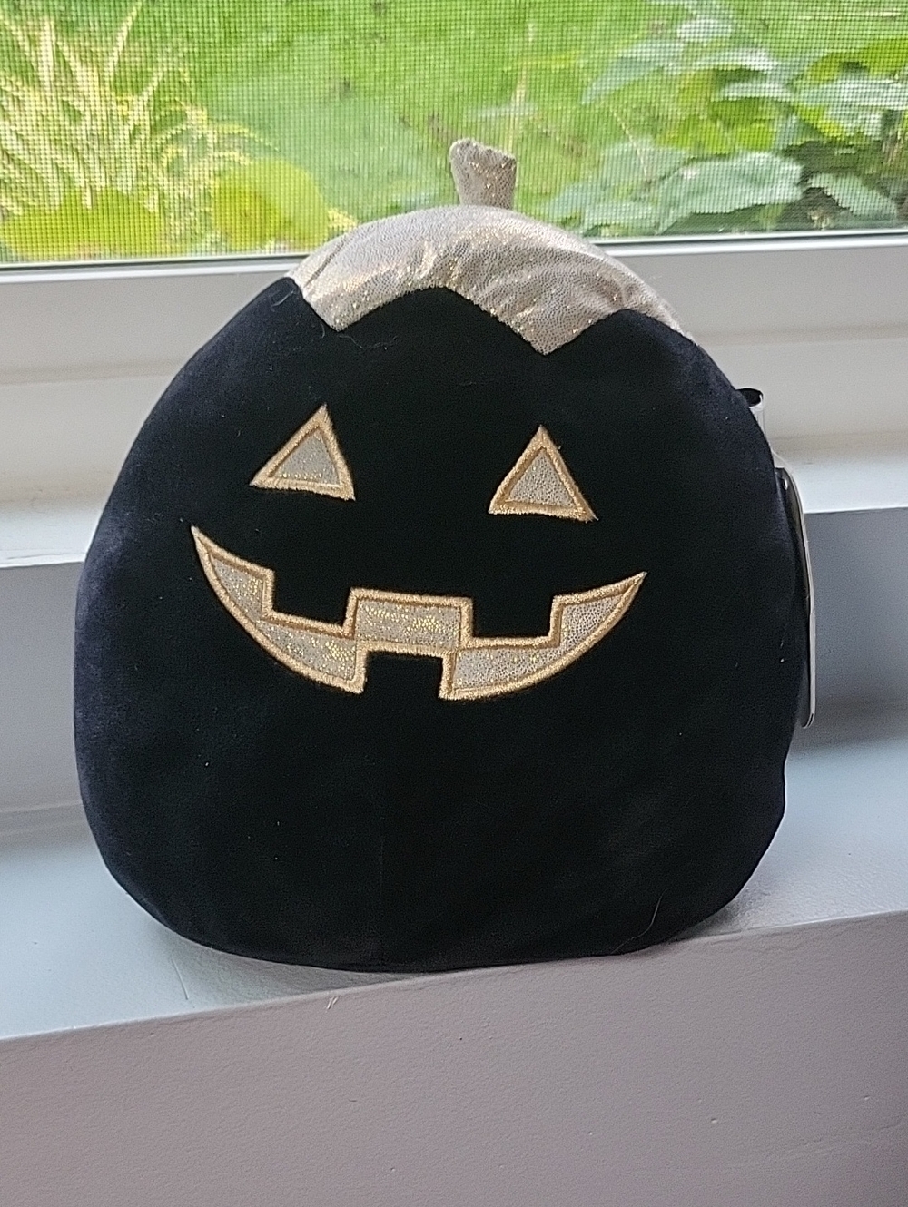 8inch Squishmallow Paige - Black & Gold Pumpkin